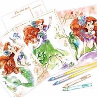 Carte de colorat Ariel cu autocolante si sabloane, Make it real 4203